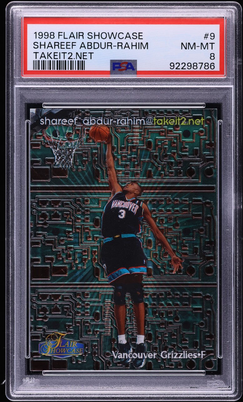 1998 Flair Showcase Takeit2.Net Shareef Abdur-Rahim /1000 #9 PSA 8 NM-MT