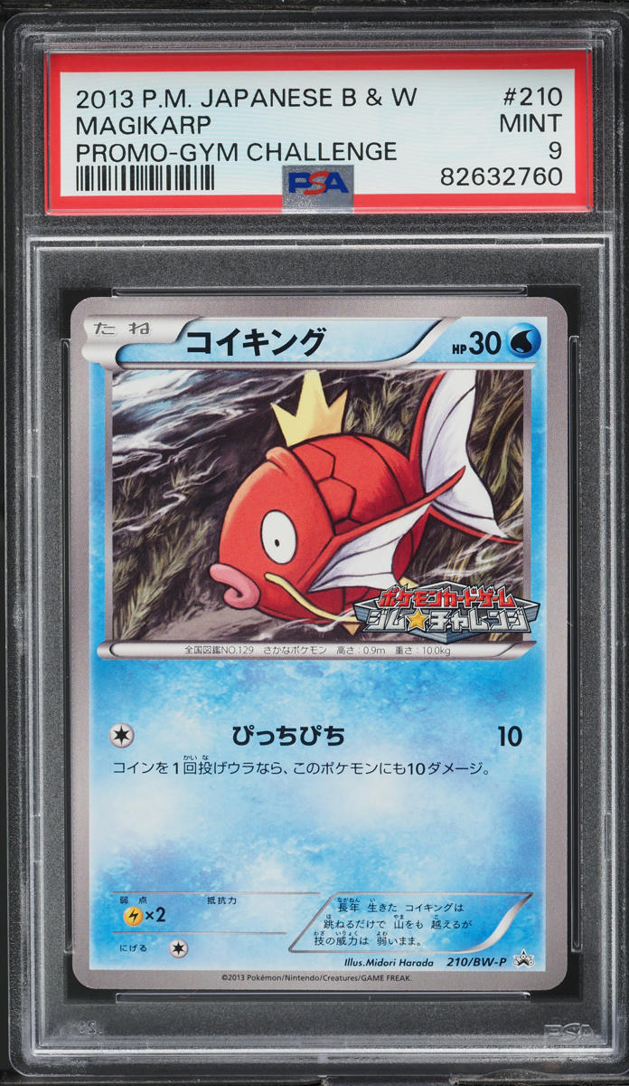 2013 Pokemon Japanese Black & White Promo Gym Challenge Magikarp #210 PSA 9 MINT