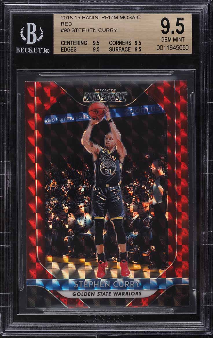2018 Panini Prizm Mosaic Red Stephen Curry #90 BGS 9.5 GEM MINT