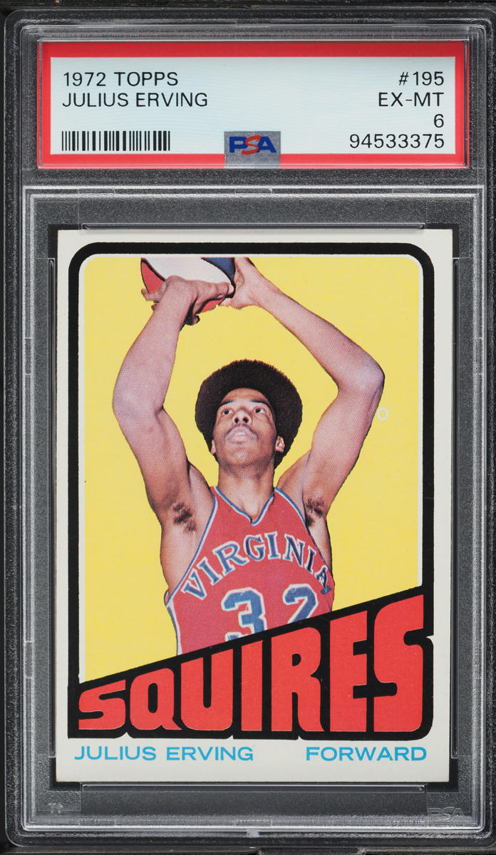 1972 Topps Basketball Julius Erving ROOKIE #195 PSA 6 EXMT