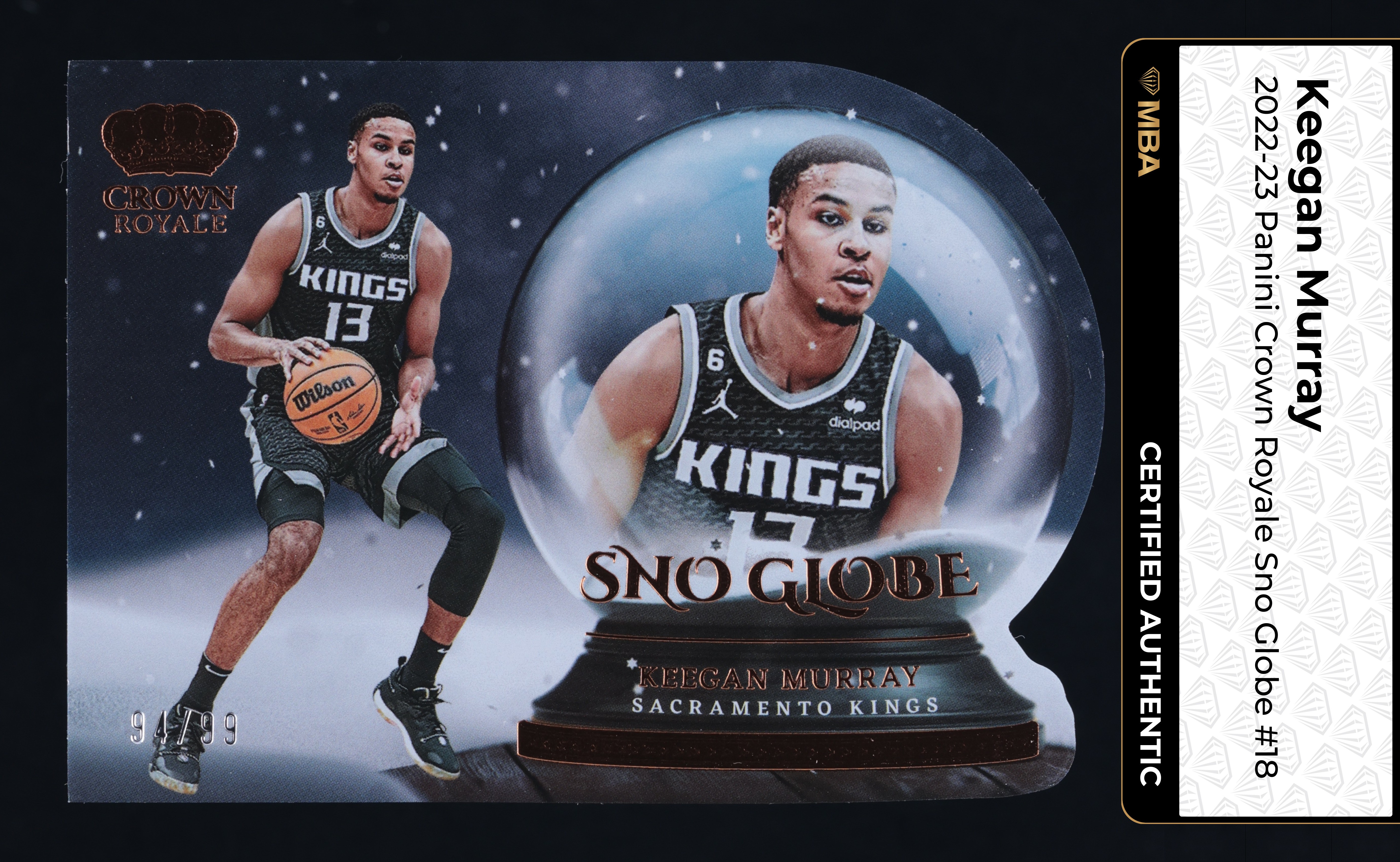 2022 Crown Royale Sno Globe Die-Cut Keegan Murray ROOKIE /99 #18 MBA AUTH