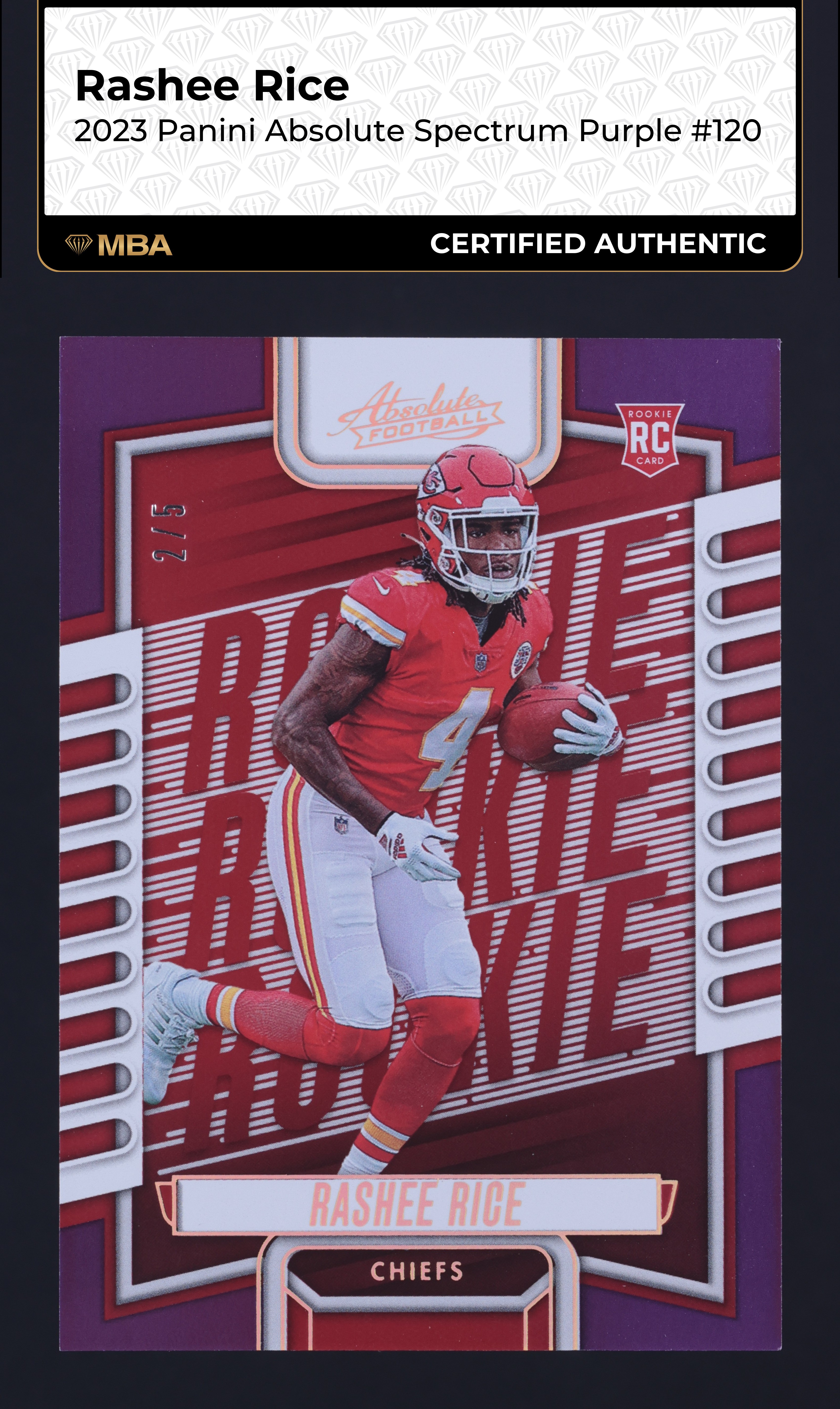 2023 Absolute Spectrum Purple Rashee Rice ROOKIE /5 #120 MBA AUTH