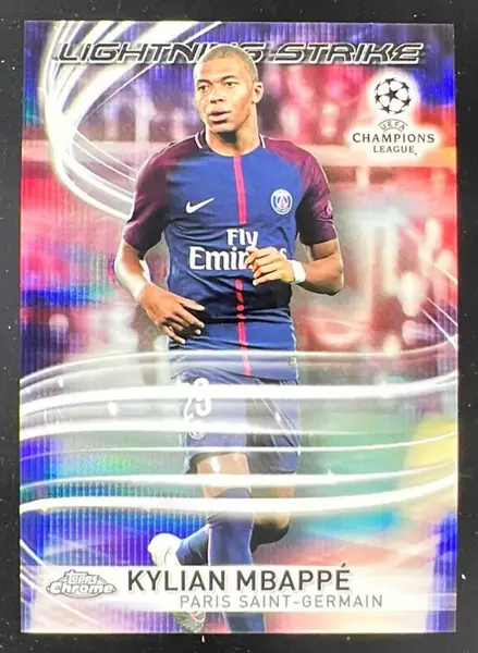 2017 Topps Chrome UEFA Champions League Lightning Strike #LS-KM Kylian Mbappe