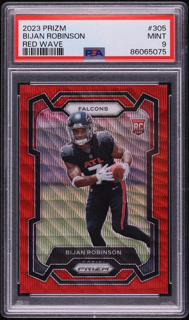2023 Panini Prizm Red Wave Bijan Robinson ROOKIE /149 #305 PSA 9 MINT