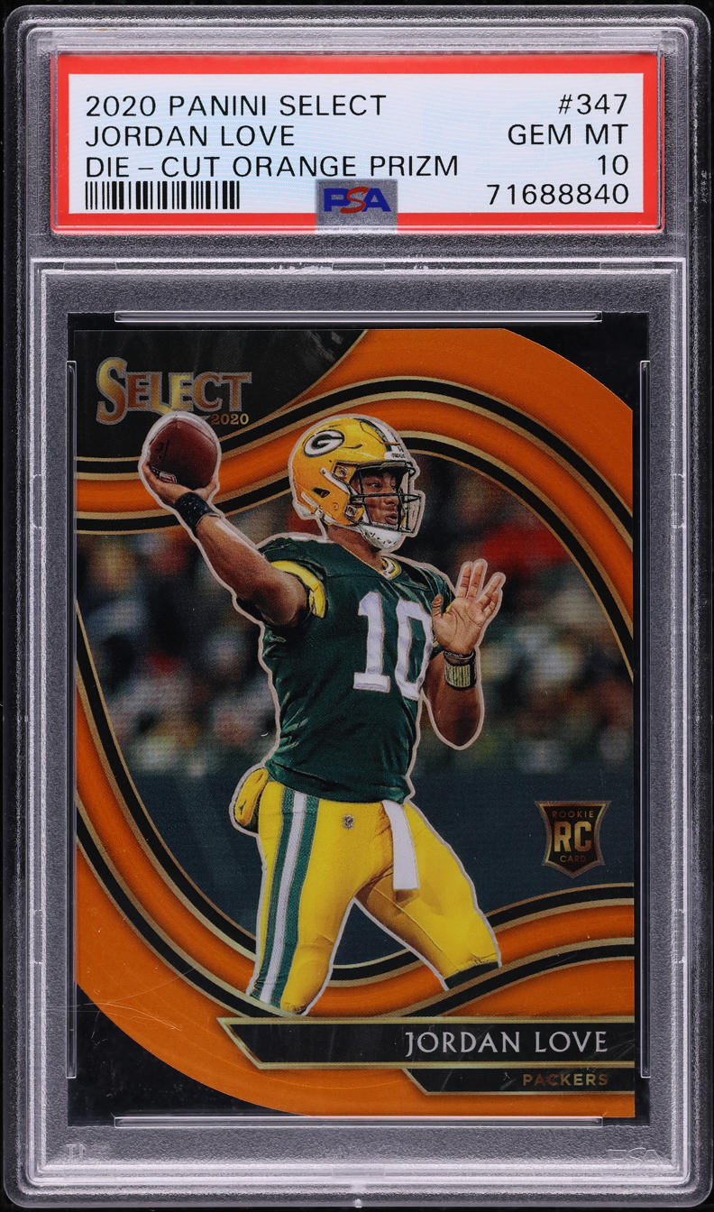 2020 Select Field Level Orange Prizm Die-Cut Jordan Love ROOKIE #347 PSA 10 GEM