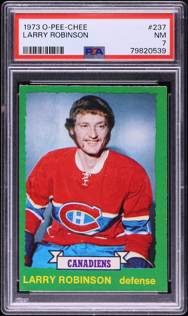 1973 O-Pee-Chee Hockey Larry Robinson ROOKIE #237 PSA 7 NRMT