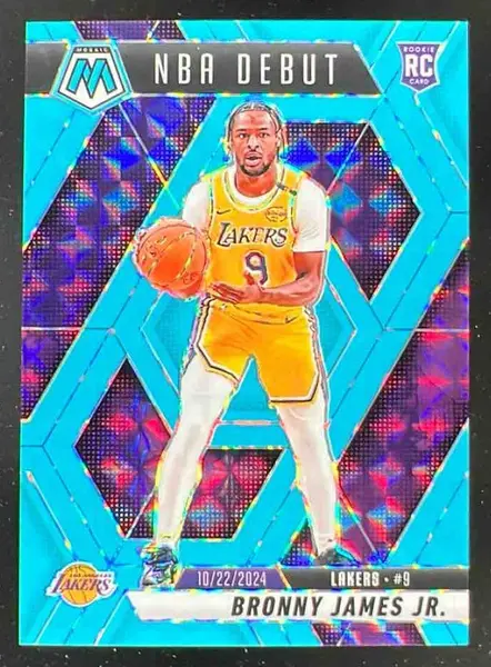 2024 Panini Mosaic Blue Fluorescent Mosaic #262 Bronny James Jr. NBA Debut /75