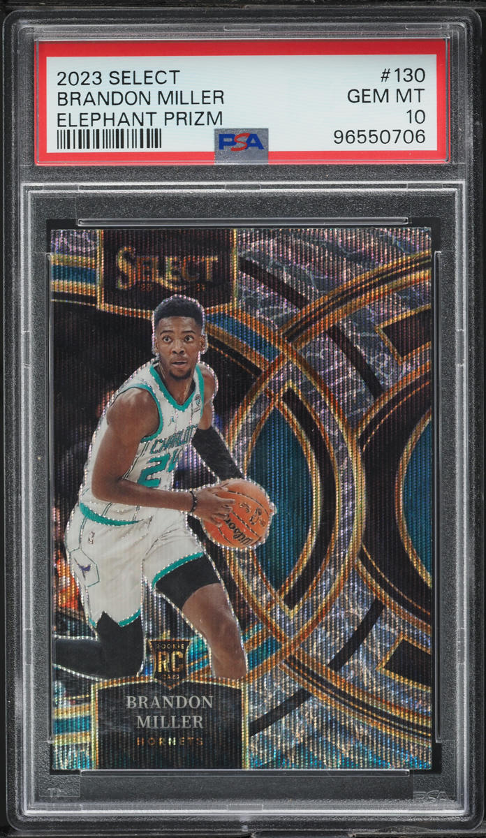 2023 Select Premier Elephant Prizm Brandon Miller ROOKIE #130 PSA 10 GEM MINT