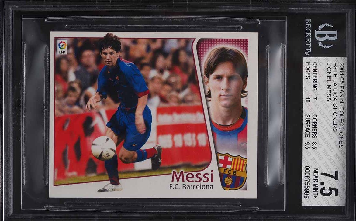2004 Panini Colecciones Este La Liga Stickers Lionel Messi ROOKIE BGS 7.5
