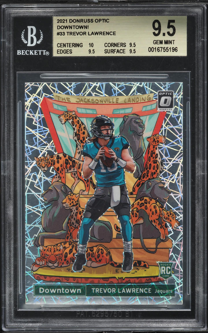 2021 Donruss Optic Downtown! Trevor Lawrence ROOKIE #DT-33 BGS 9.5 GEM MINT