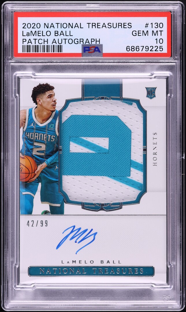 2020 National Treasures LaMelo Ball ROOKIE PATCH AUTO /99 #130 PSA 10 GEM MINT