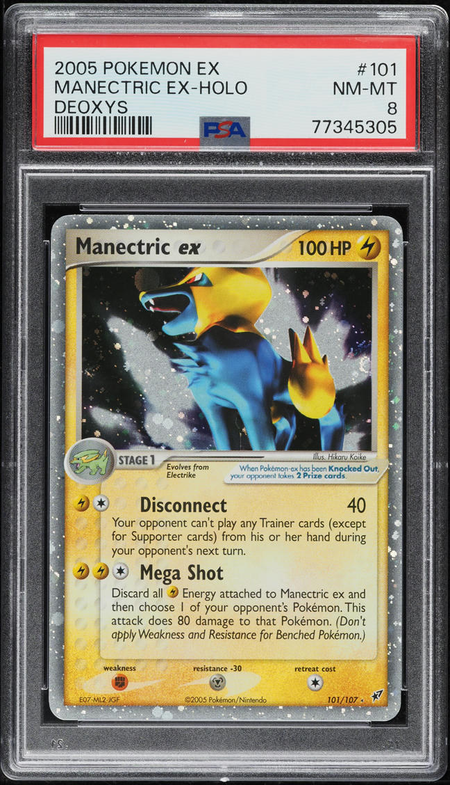 2005 Pokemon EX Deoxys Holo Manectric Ex #101 PSA 8 NM-MT