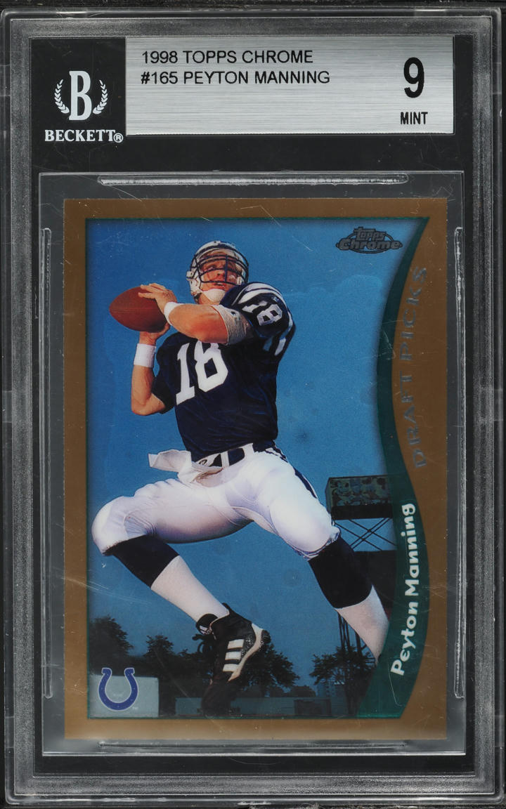 1998 Topps Chrome Peyton Manning ROOKIE #165 BGS 9 MINT