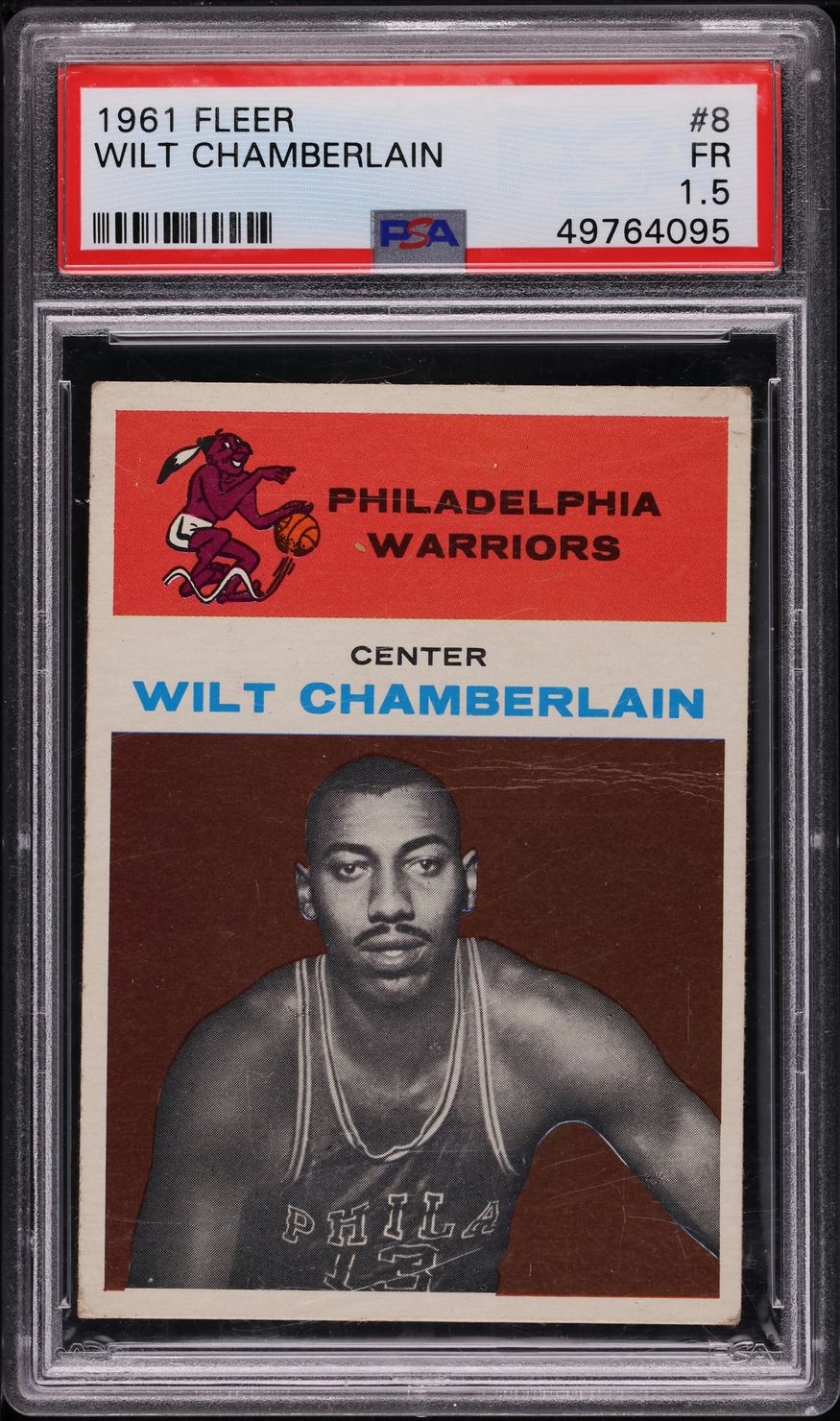 1961 Fleer Basketball Wilt Chamberlain ROOKIE #8 PSA 1.5 PR