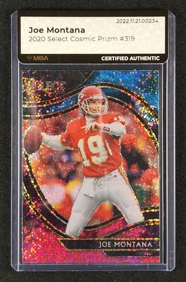 2020 Select Field Level Cosmic Prizm Joe Montana #319 MBA AUTH