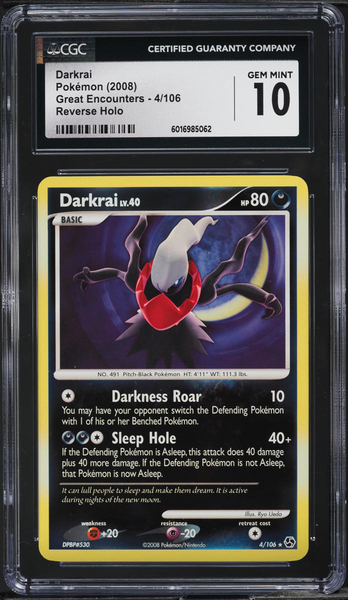 2008 Pokemon Diamond & Pearl Great Encounters Reverse Holo Darkrai #4 CGC 10 GEM