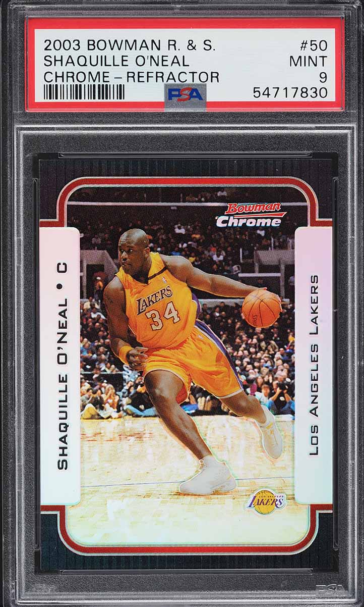 2003 Bowman Chrome Refractor Shaquille O'Neal /300 #50 PSA 9 MINT