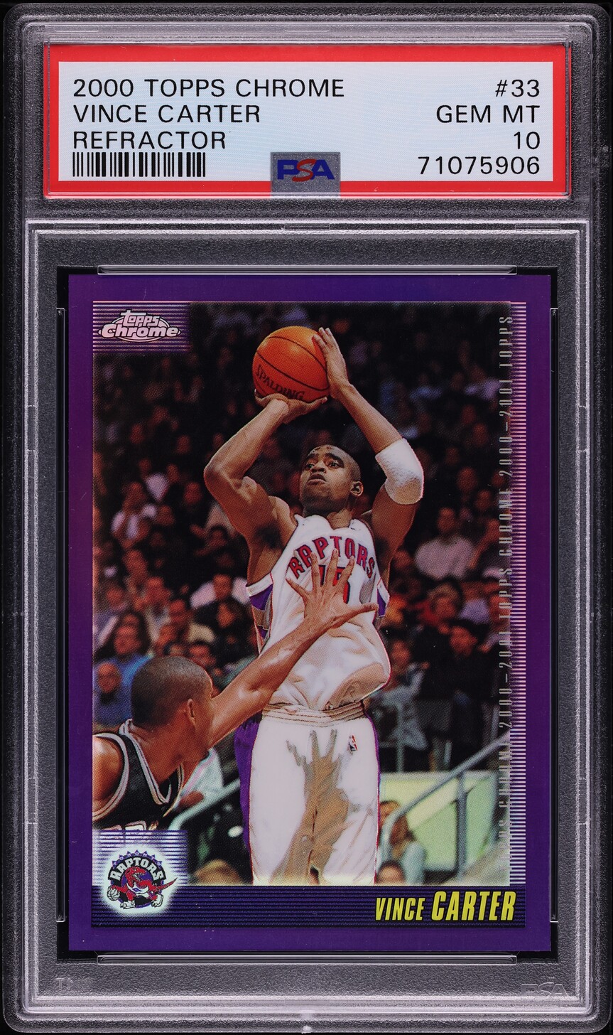 2000 Topps Chrome Refractor Vince Carter #33 PSA 10 GEM MINT