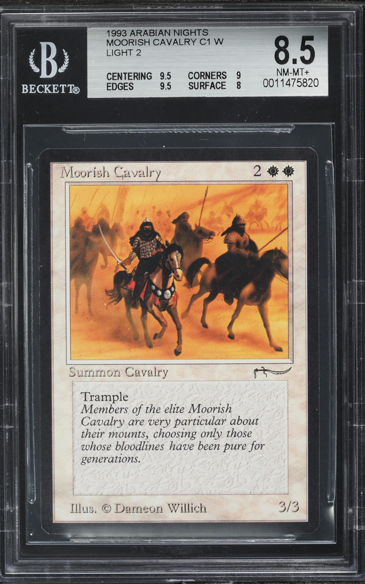 1993 Magic The Gathering MTG Arabian Nights Light Moorish Cavalry BGS 8.5 NM-MT+