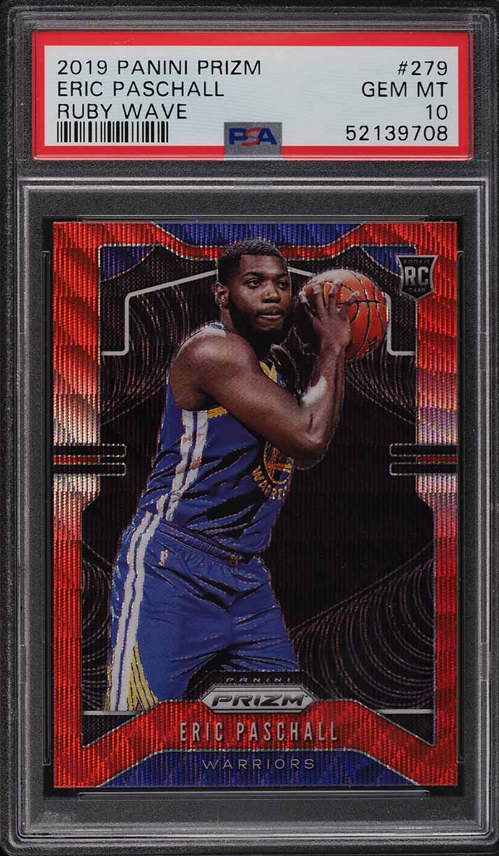 2019 Panini Prizm Ruby Wave Eric Paschall ROOKIE #279 PSA 10 GEM MINT