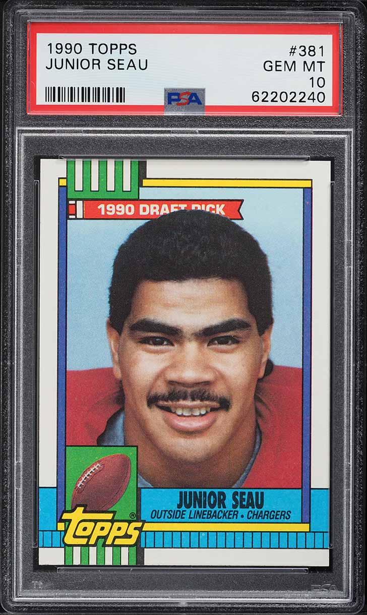1990 Topps Football Junior Seau ROOKIE #381 PSA 10 GEM MINT