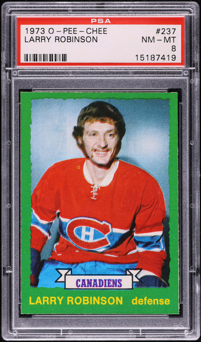 1973 O-Pee-Chee Hockey Larry Robinson ROOKIE #237 PSA 8 NM-MT