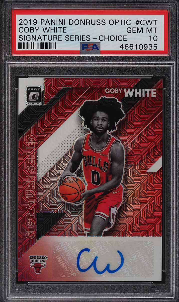 2019 Donruss Optic Signature Series Choice Coby White ROOKIE RC AUTO #CWT PSA 10
