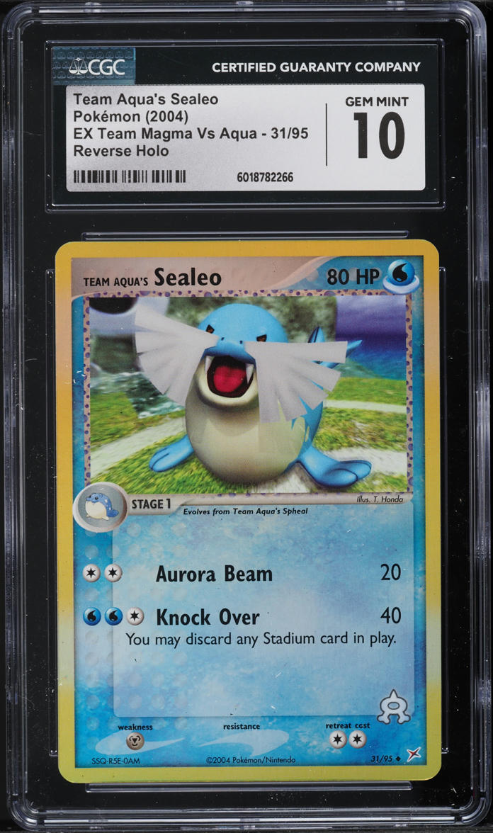 2004 Pokemon EX Team Magma Vs Aqua Reverse Holo Team Aqua's Sealeo #31 CGC 10