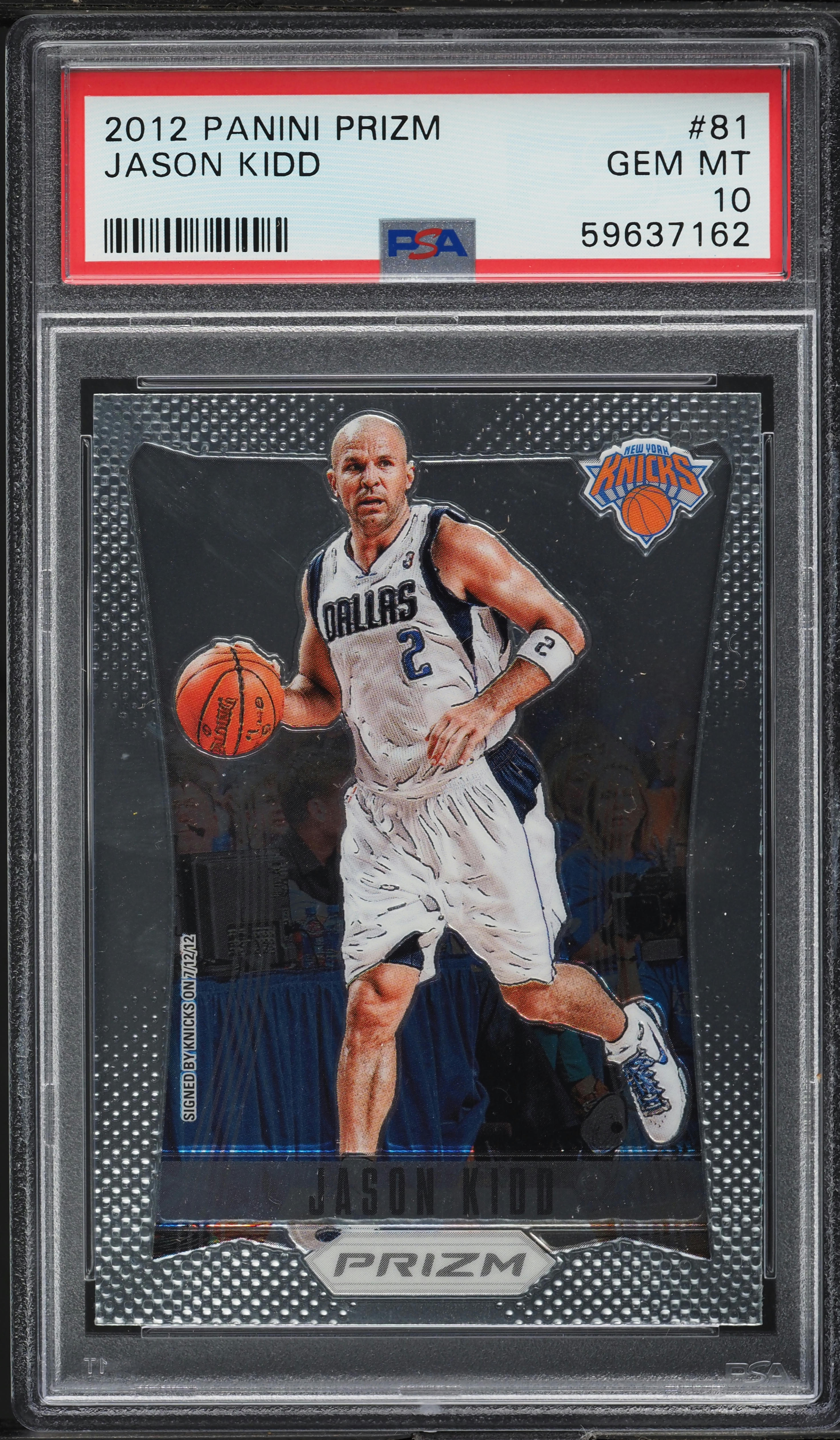 2012 Panini Prizm Jason Kidd #81 PSA 10 GEM MINT