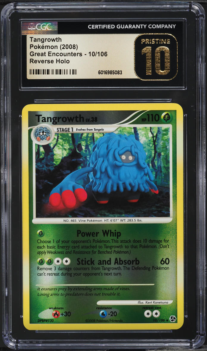 2008 Pokemon Diamond & Pearl Great Encounters Reverse Holo Tangrowth #10 CGC 10