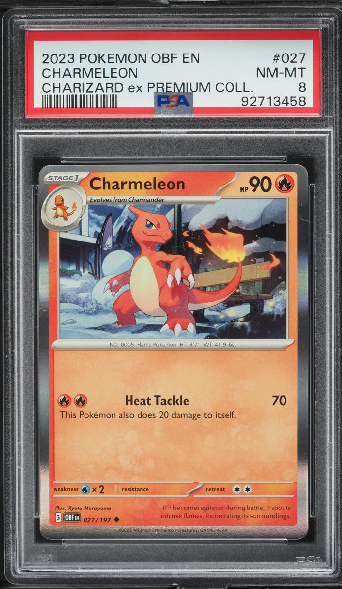 2023 Pokemon SV Obsidian Flames EX Premium Collection Charmeleon #27 PSA 8 NM-MT