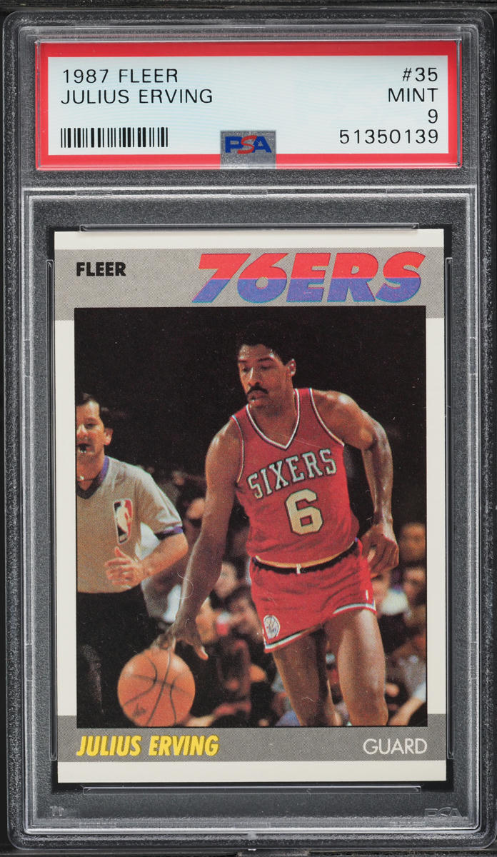 1987 Fleer Basketball Julius Erving #35 PSA 9 MINT
