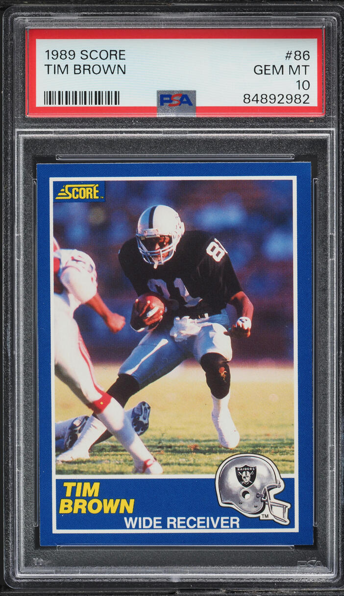 1989 Score Football Tim Brown ROOKIE #86 PSA 10 GEM MINT