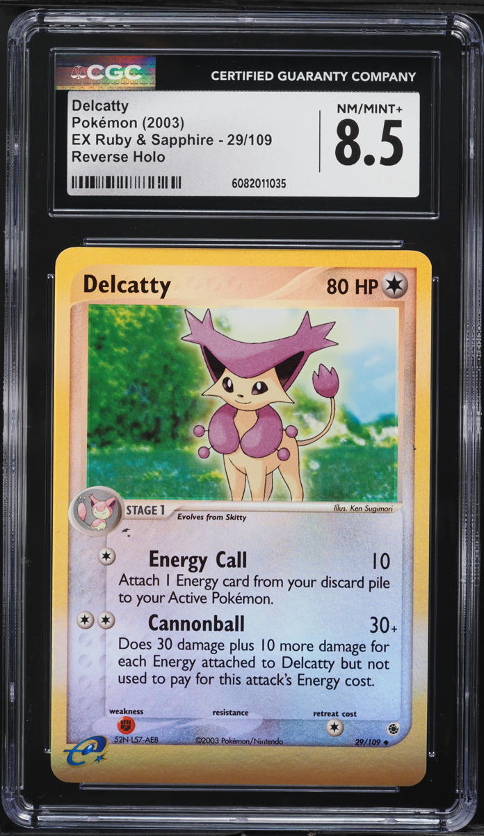 2003 Pokemon EX Ruby & Sapphire Reverse Holo Delcatty #29 CGC 8.5 NM-MT+