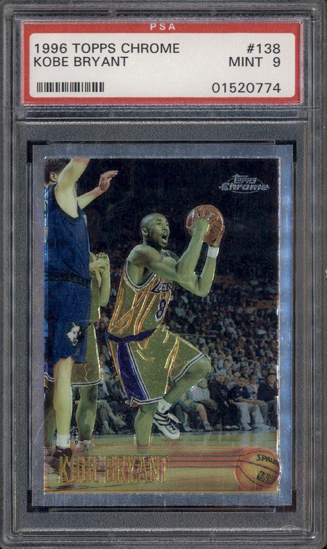 1996 Topps Chrome #138 Kobe Bryant RC Rookie PSA 9