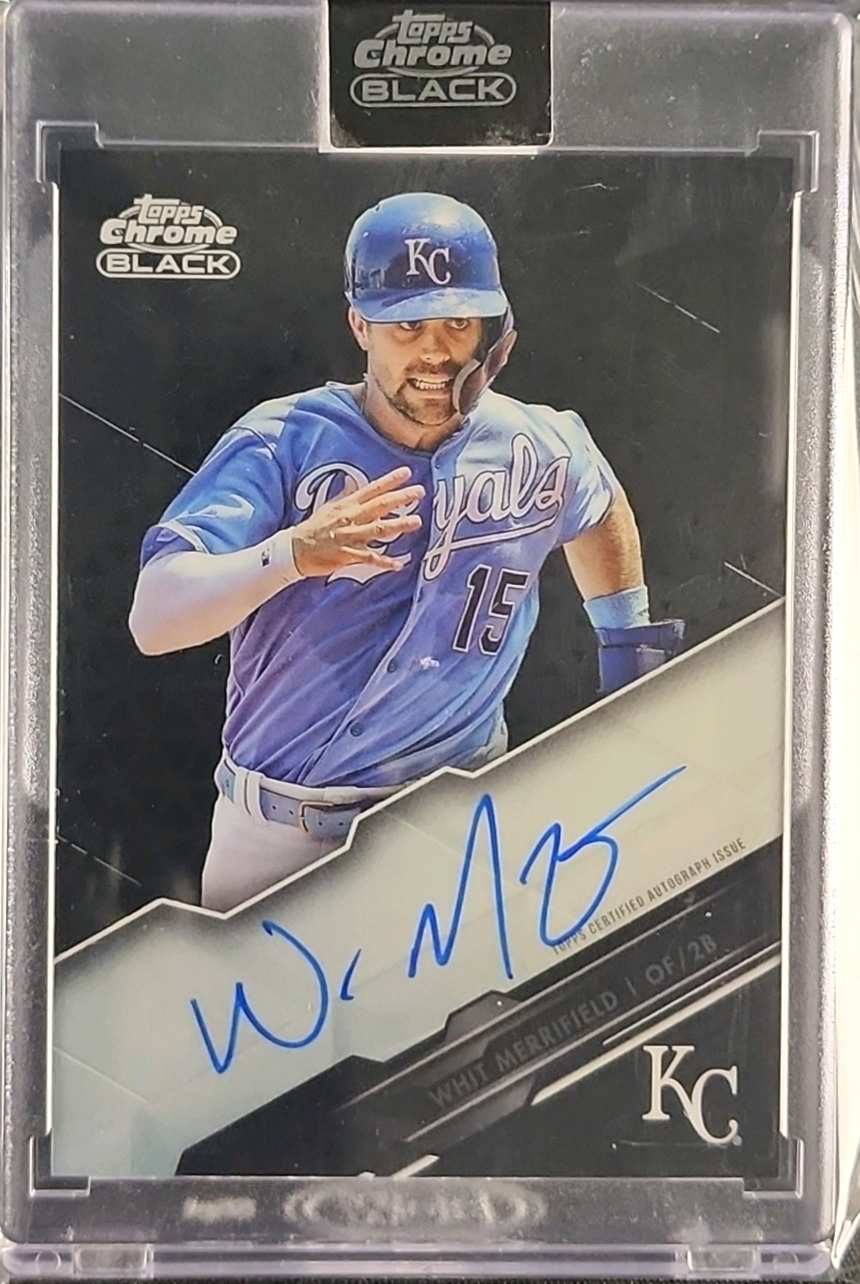 2020 Topps Chrome Black Autographs Whit Merrifield AUTO #CBA-WM MBA AUTH