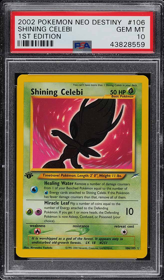 2002 Pokemon Neo Destiny 1st Edition Shining Celebi #106 PSA 10 GEM MINT