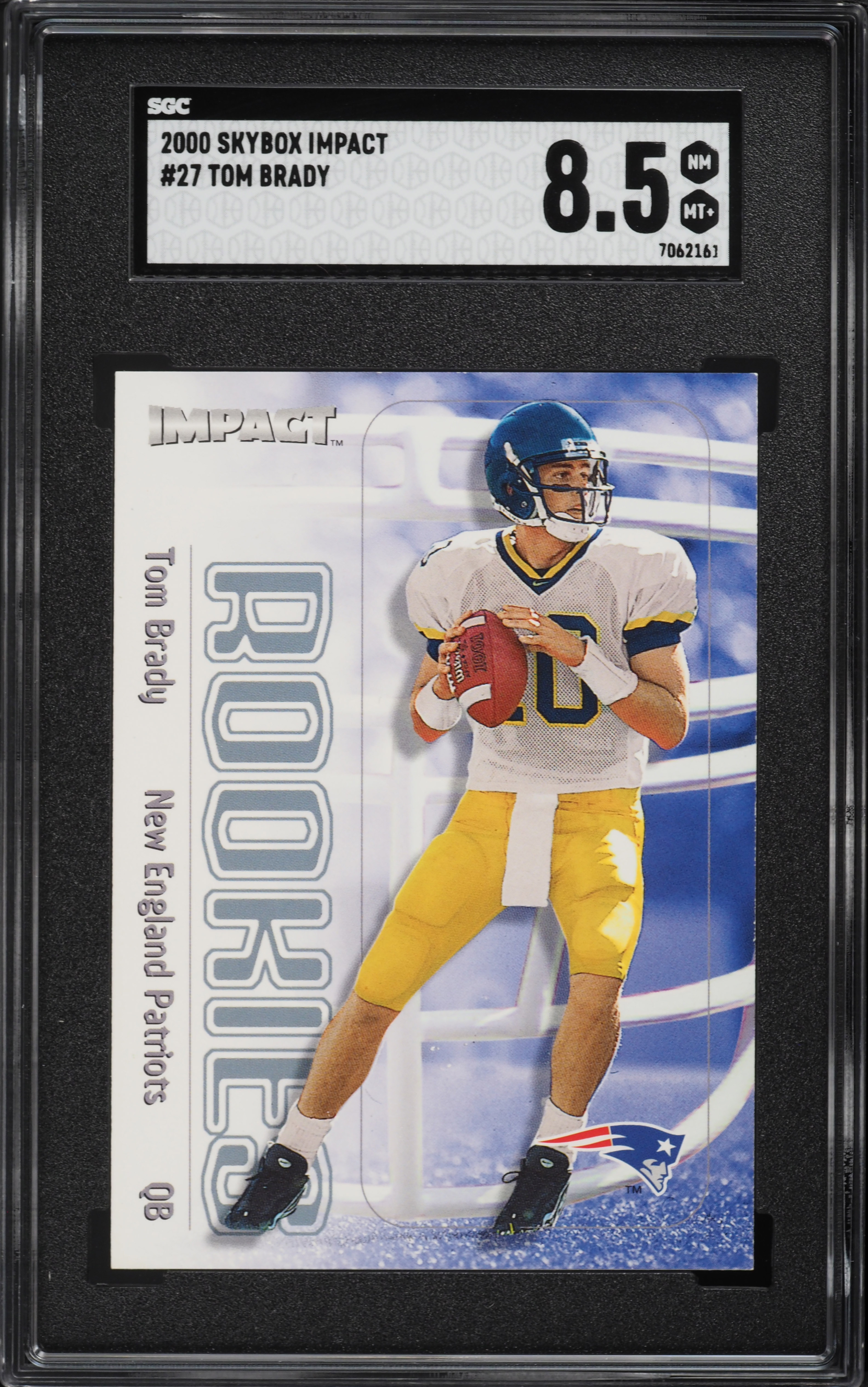 2000 Skybox Impact Tom Brady ROOKIE #27 SGC 8.5 NM-MT+