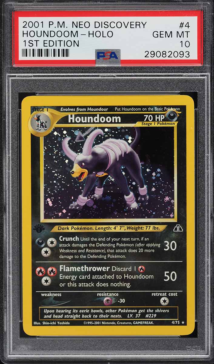 2001 Pokemon Neo Discovery 1st Edition Holo Houndoom #4 PSA 10 GEM MINT