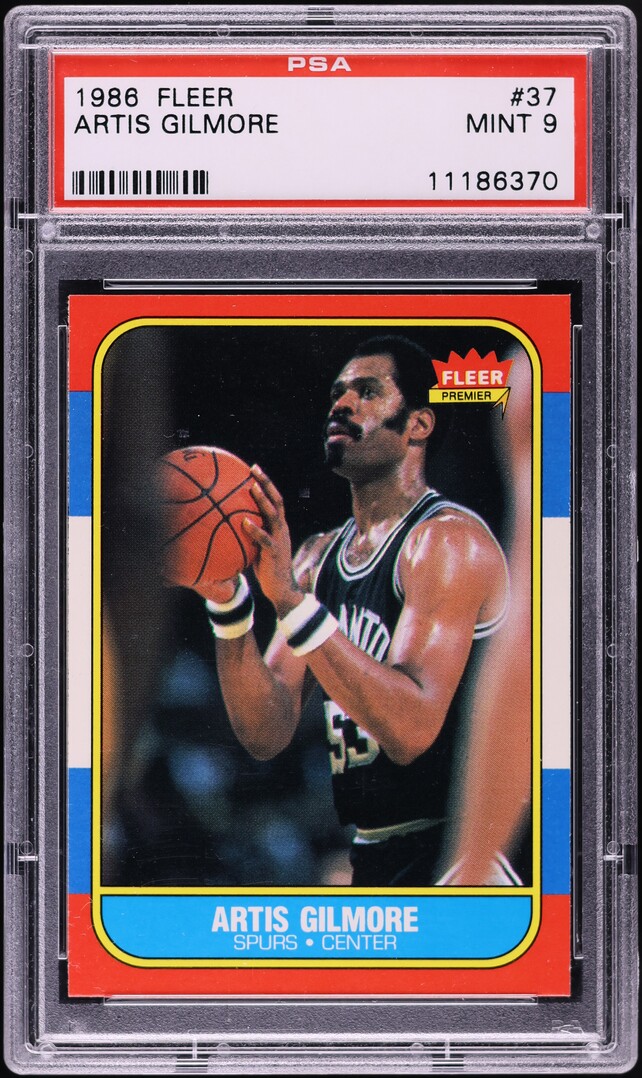1986 Fleer Basketball Artis Gilmore #37 PSA 9 MINT