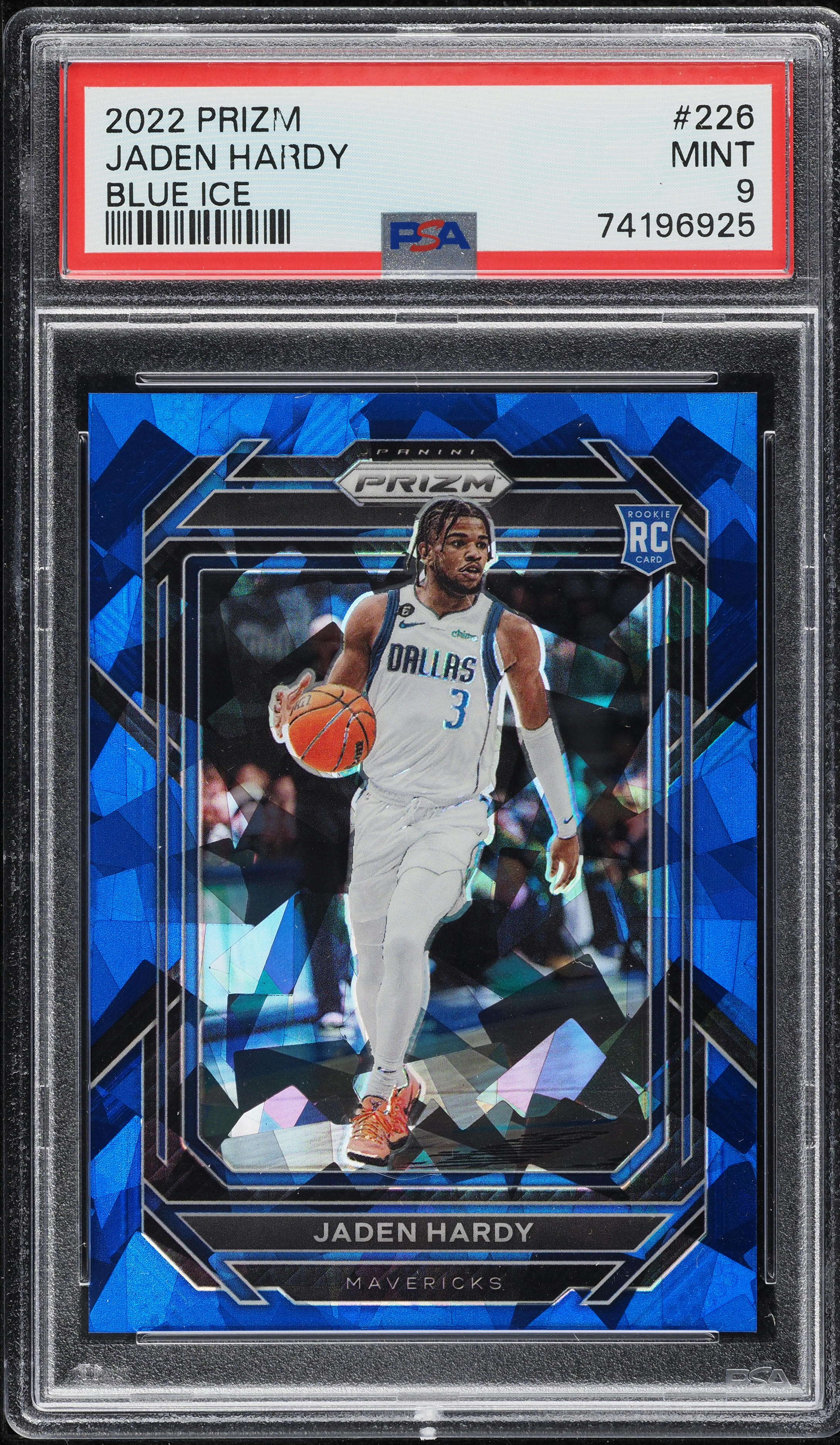 2022 Panini Prizm Blue Ice Jaden Hardy ROOKIE /125 #226 PSA 9 MINT