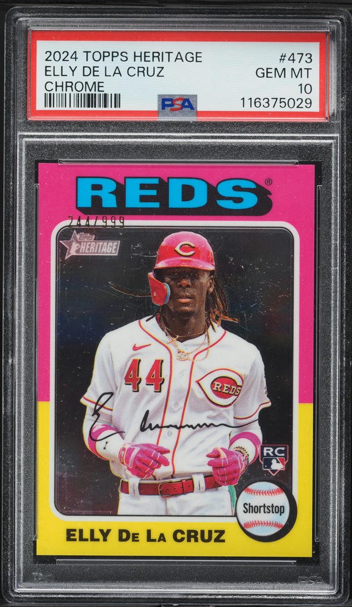 2024 Topps Heritage Chrome Elly De La Cruz ROOKIE /999 #473 PSA 10 GEM MINT