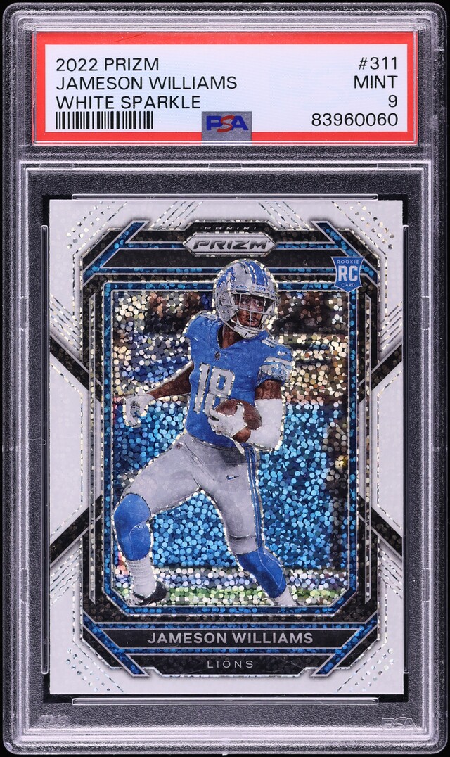 2022 Panini Prizm White Sparkle Jameson Williams ROOKIE #311 PSA 9 MINT