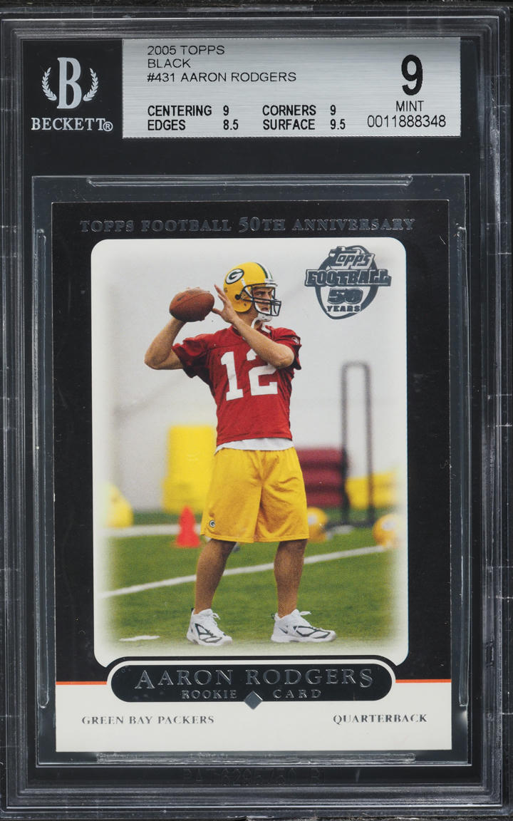 2005 Topps Black Aaron Rodgers ROOKIE #431 BGS 9 MINT