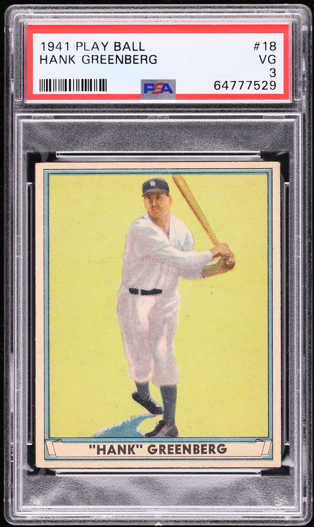 1941 Play Ball Hank Greenberg #18 PSA 3 VG