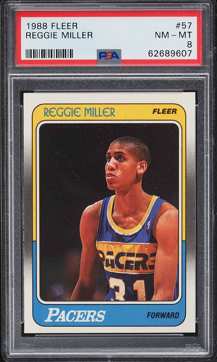1988 Fleer Basketball Reggie Miller ROOKIE #57 PSA 8 NM-MT
