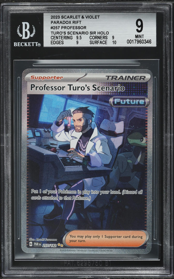 2023 Pokemon SV Paradox Rift SIR Professor Turo's Scenario #257 BGS 9 MINT