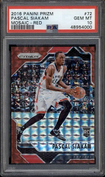 2016 Panini Prizm Mosaic Red #72 Pascal Siakam RC PSA 10