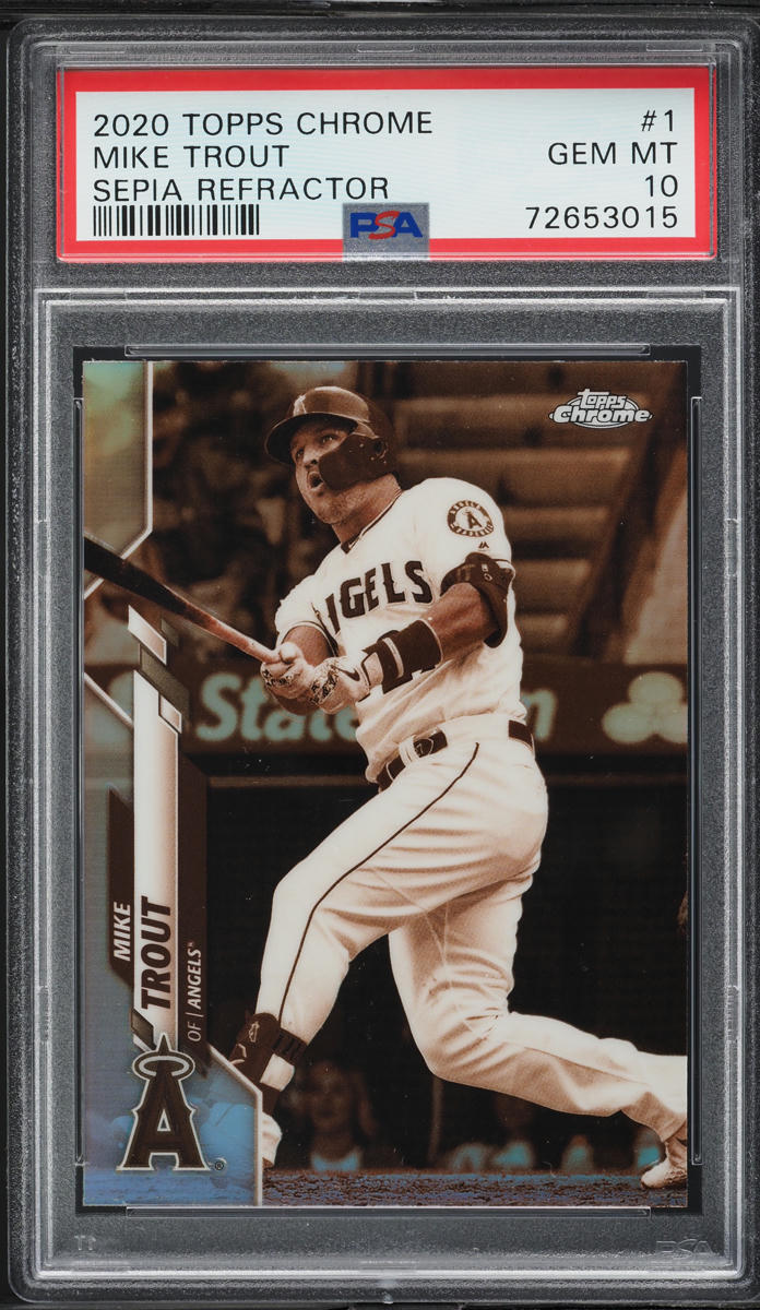 2020 Topps Chrome Sepia Refractor Mike Trout #1 PSA 10 GEM MINT