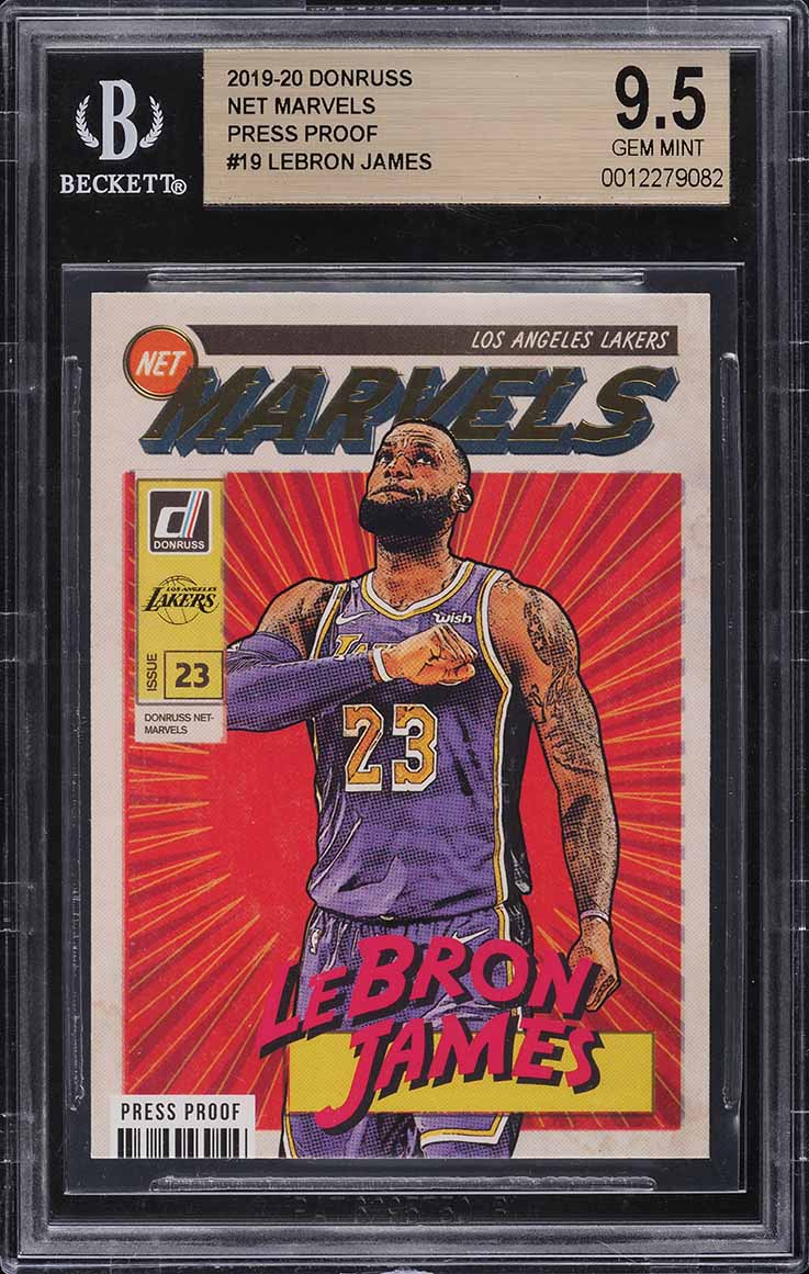 2019 Donruss Net Marvels Press Proof LeBron James #19 BGS 9.5 GEM MINT